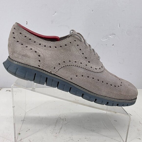 Cole Haan ZeroGrand Wingtip C35618 Oxford Nubuck Harbor Mist Shoes Mens SZ 10.5 - Picture 1 of 10